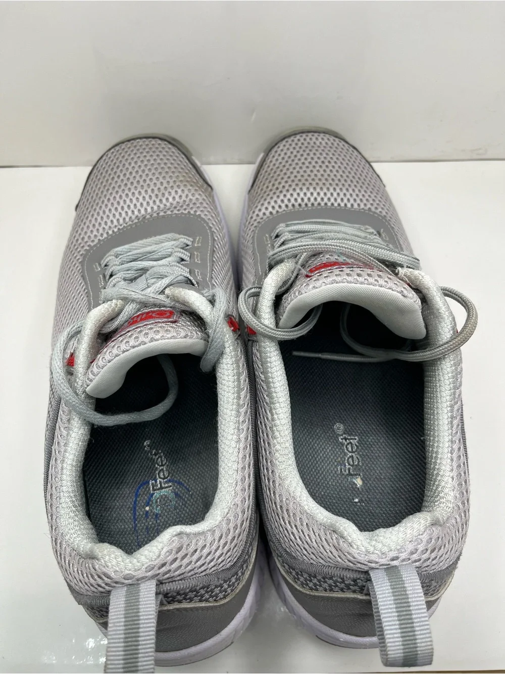 Orthofeet Edgewater 618 Grey Mesh Athletic Comfort Walking Sneakers Mens 12 D
